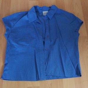 Juniors blue collared top